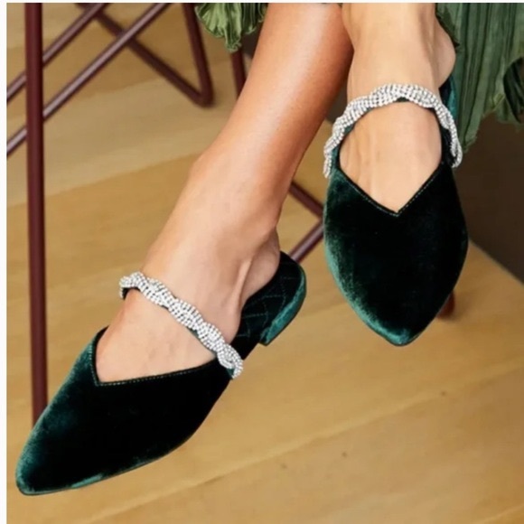 Birdies Shoes - BIRDIES Swan Velvet Mule